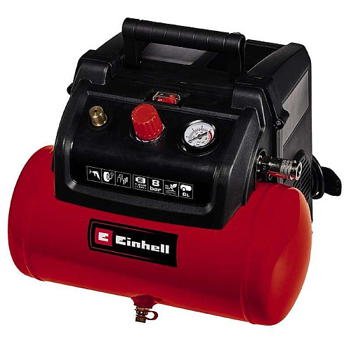 Компрессор воздушный Einhell TC-AC 190/6/8 OF безмасляный, 1200Вт, 6л, 190л/мин, 8бар, 8.9кг