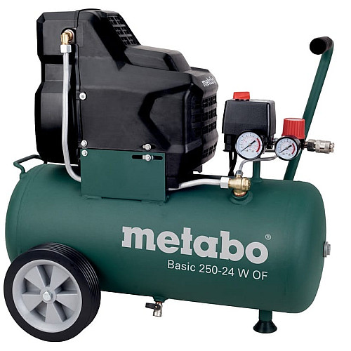 Компрессор воздушный Metabo Basic 250-24 W OF безмасляный, 1500Вт, 24л, 120л/мин, 8бар.