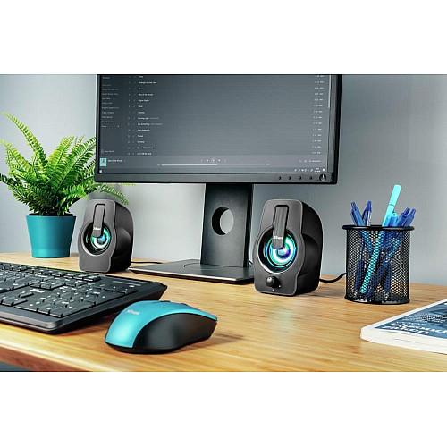 Акустическая система Trust Gemi 2.0, USB/AUX, RGB, черный
