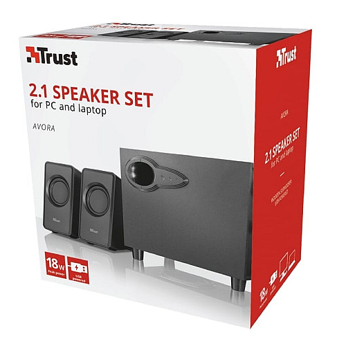 Акустична система Trust Avora 2.1, USB/AUX, чорний