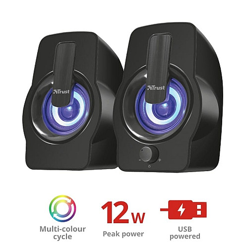 Акустическая система Trust Gemi 2.0, USB/AUX, RGB, черный