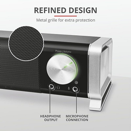 Акустична система Trust Asto Саундбар, USB/AUX, чорний