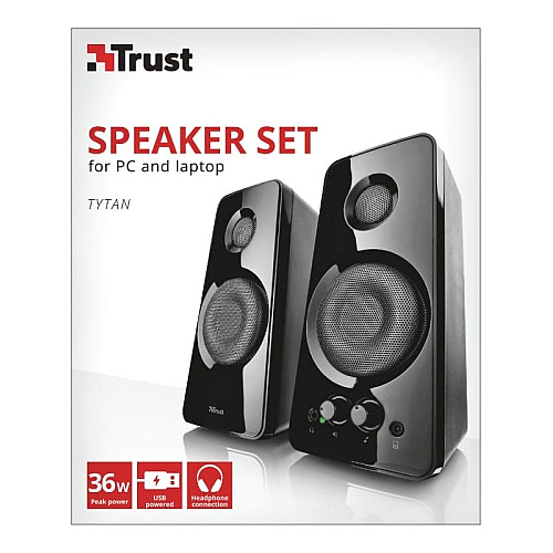 Акустична система Trust Tytan 2.0, 18Вт, USB/AUX, чорний
