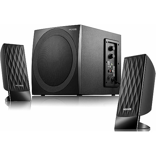 Акустична система MICROLAB M-300 2.1, 38W, mini-jack, чорний