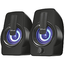 Акустична система Trust Gemi 2.0, USB/AUX, RGB, чорний