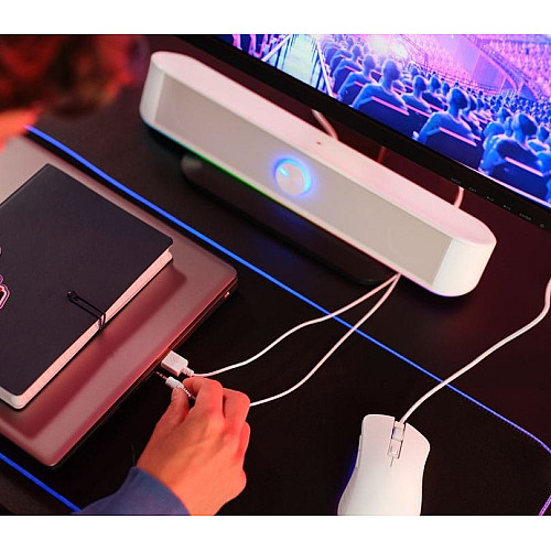 Акустична система Trust GXT 619 Thorne Саундбар, USB/AUX,  RGB, білий
