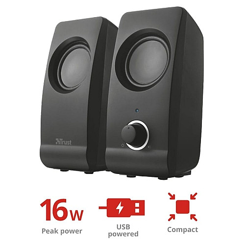Акустична система Trust Remo 2.0, USB/AUX, чорний