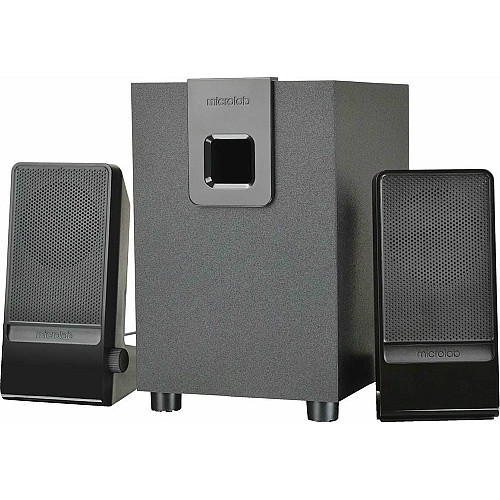 Акустическая система MICROLAB M-100 2.1, 10W, mini-jack, черный