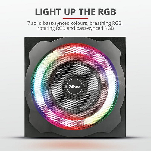 Акустична система Trust GXT 629 Tytan 2.1, 60Вт, AUX, RGB, чорний