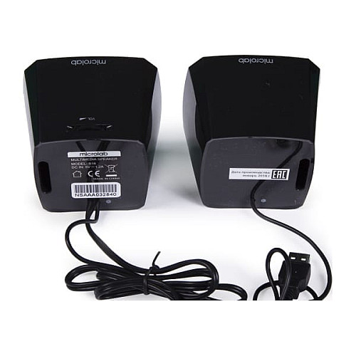 Акустична система MICROLAB B-16 2.0, USB, mini-jack, чорний