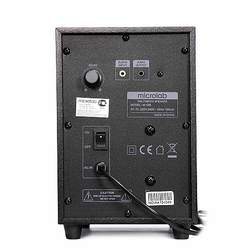 Акустична система MICROLAB M-108 2.1, 11W, mini-jack, чорний