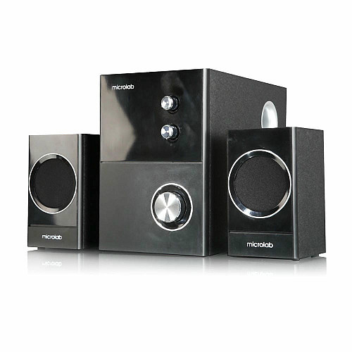 Акустическая система MICROLAB M-223 2.1, 17W, mini-jack, черный