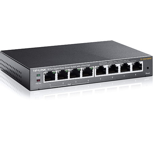 Комутатор TP-LINK TL-SG108PE 8xGE (4xPoE), 65.2Вт, WebSmart