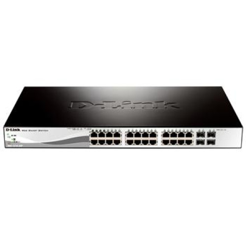 Комутатор D-Link DGS-1210-28P 24xGE PoE, 4xGE/SFP, 193Вт, WebSmart