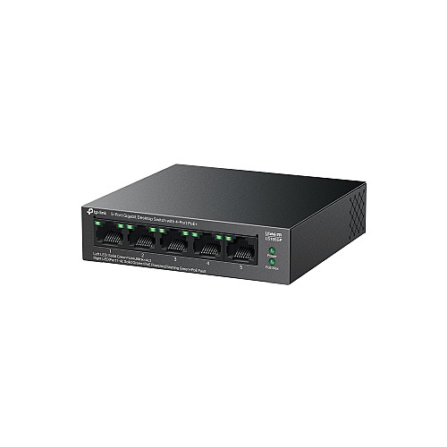 Комутатор TP-LINK LS105GP  5xGE (4xPoE), 65 Вт