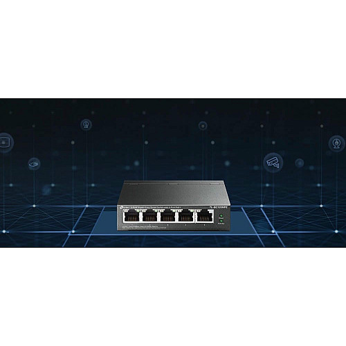 Комутатор TP-LINK TL-SG105MPE 5xGE (4xPoE), 120Вт, WebSmart