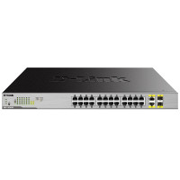 Комутатор D-Link DGS-1026MP 24x1GE c PoE, 2xSFP/GE, 370W