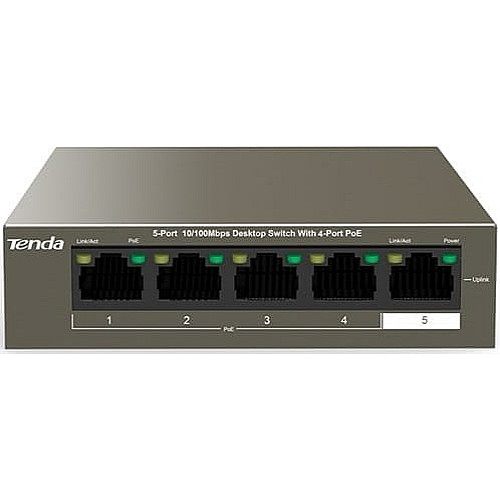 Комутатор TENDA TEF1105P-4-63W 4xFE PoE, 1xFE Uplink