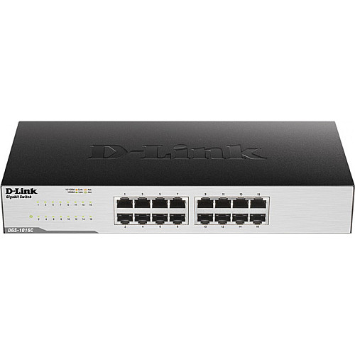 Комутатор D-Link DGS-1016D 16xGE, Некерований