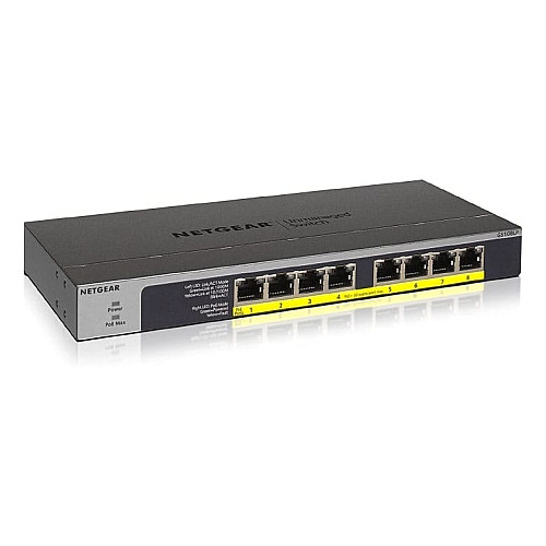 Коммутатор NETGEAR GS108LP 8xGE PoE, 60Вт, Неуправляемый