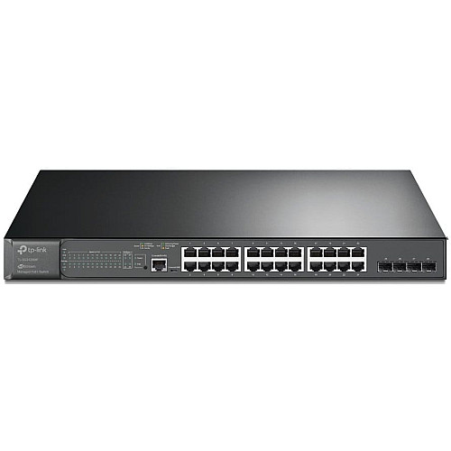 Коммутатор TP-LINK SG3428MP 24xGE (24 PoE), 4xSFP, 384Вт Управляемый L2