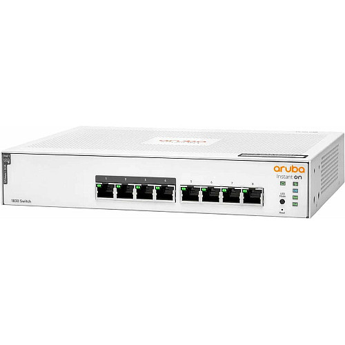 Коммутатор HPE Aruba Instant On 1830, 8xGE ports, PoE Class 4 65W (ports 1-4), LT Warranty