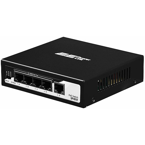 Комутатор 2E PowerLink SP401F 5xFE (4xPoE, 1xUplink), 55Вт, Некерований