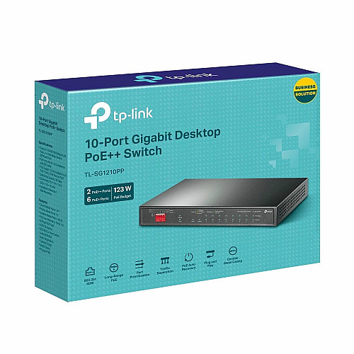 Коммутатор TP-LINK TL-SG1210PP 10xGE (PoE), 1xSFP, 123Вт, Неуправляемый