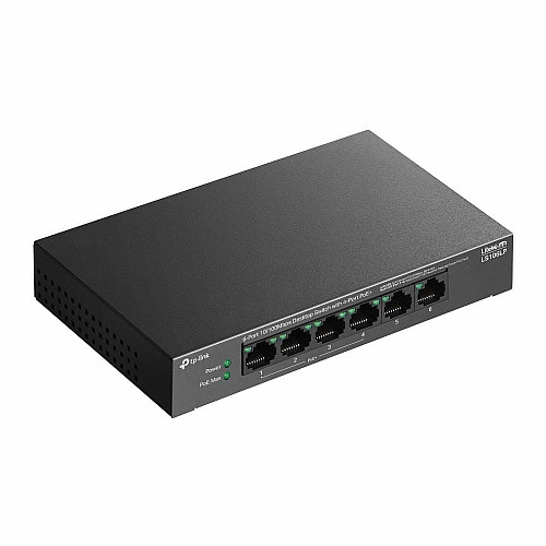 Комутатор TP-LINK LS106LP  6xFE (4xPoE), 41 Вт