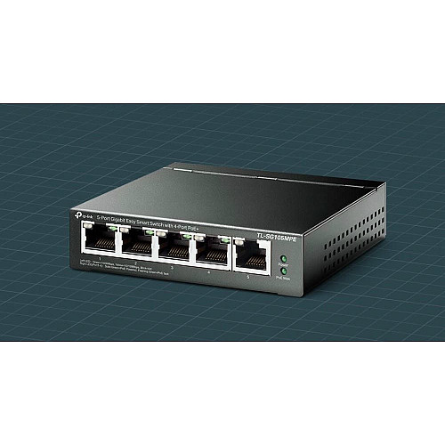 Комутатор TP-LINK TL-SG105MPE 5xGE (4xPoE), 120Вт, WebSmart