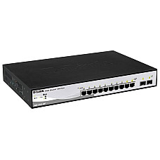 Комутатор D-Link DGS-1210-10P 8xGE PoE, 2xSFP, WebSmart