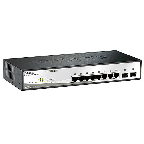 Комутатор D-Link DGS-1210-10 8xGE, 2xSFP WebSmart