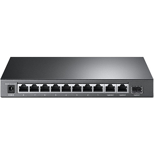 Коммутатор TP-LINK TL-SL1311MP 8x1FE (8xPoE), 2xGE, 1xSFP, 124Вт, Неуправляемый
