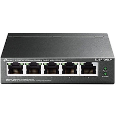 Комутатор TP-LINK TL-SF1005LP 5x1FE (4xPoE), 41Вт, Некерований