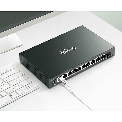 Коммутатор TP-LINK ES210GP 9xGE (8xPoE), 1xSFP/RJ45. 63W, WebSmart