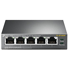Комутатор TP-LINK TL-SF1005P 5xFE (4xPoE), 56Вт, Некерований