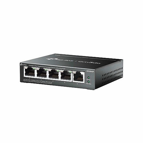 Комутатор TP-LINK ES205GP 5xGE (4xPoE), 65.2Вт, WebSmart