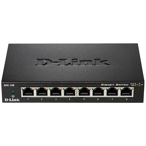 Комутатор D-Link DGS-108 8xGE, Некерований