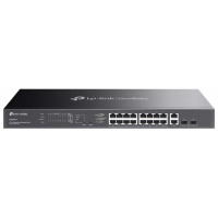Комутатор TP-LINK Switch ES220GMP  20xGE (16xPoE), 250Вт, 2xSFP, WebSmart