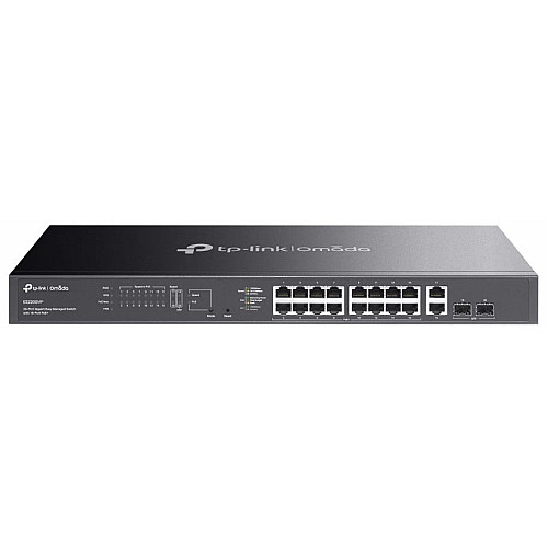 Комутатор TP-LINK Switch ES220GMP  20xGE (16xPoE), 250Вт, 2xSFP, WebSmart