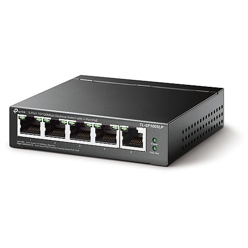 Комутатор TP-LINK TL-SF1005LP 5x1FE (4xPoE), 41Вт, Некерований