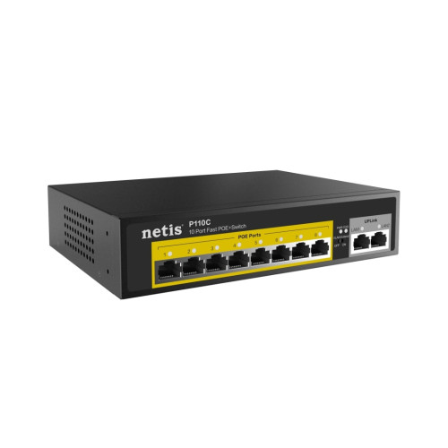 Комутатор Netis P110C 10xFE (8xPoE), 120Вт, Некерований