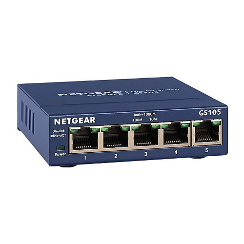 Комутатор NETGEAR GS105GE 5xGE, Некерований