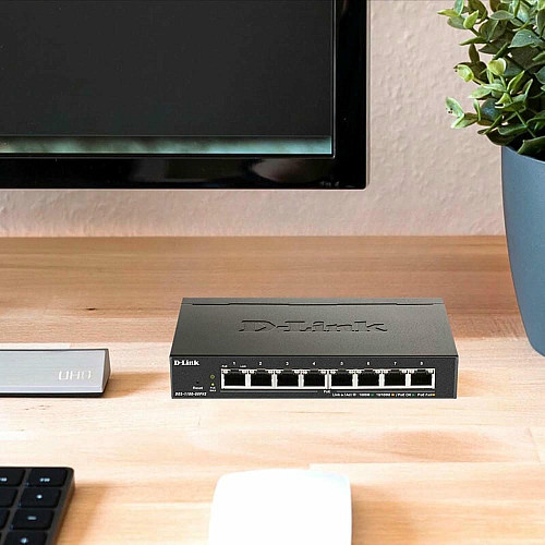 Коммутатор D-Link DGS-1100-08PV2 8xGE PoE 64Вт, EasySmart