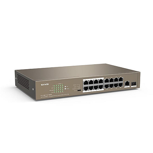Комутатор TENDA TEF1118P-16-150W 16xFE PoE, 1xGE, 1xSFP