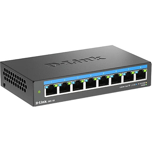 Комутатор D-Link DMS-108 8x2.5GE, Некерований