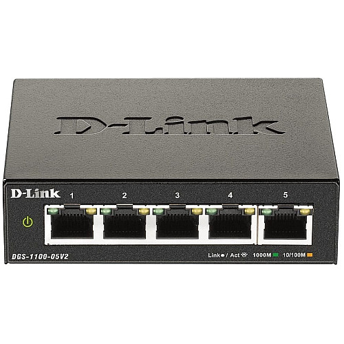 Комутатор D-Link DGS-1100-05V2 5xGE Easy Smart