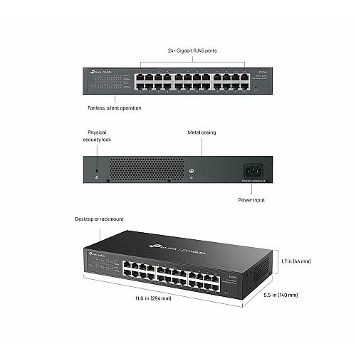 Комутатор TP-LINK ES224G 24xGE, WebSmart