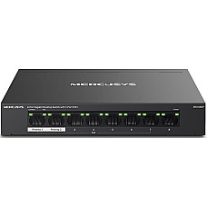Комутатор MERCUSYS MS108GP 8xGE (7xPoE), 65Вт, Некерований