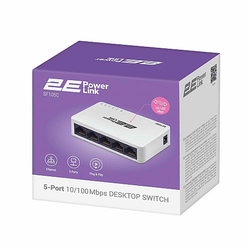 Комутатор 2E PowerLink SF105C, 5xFE, Некерований